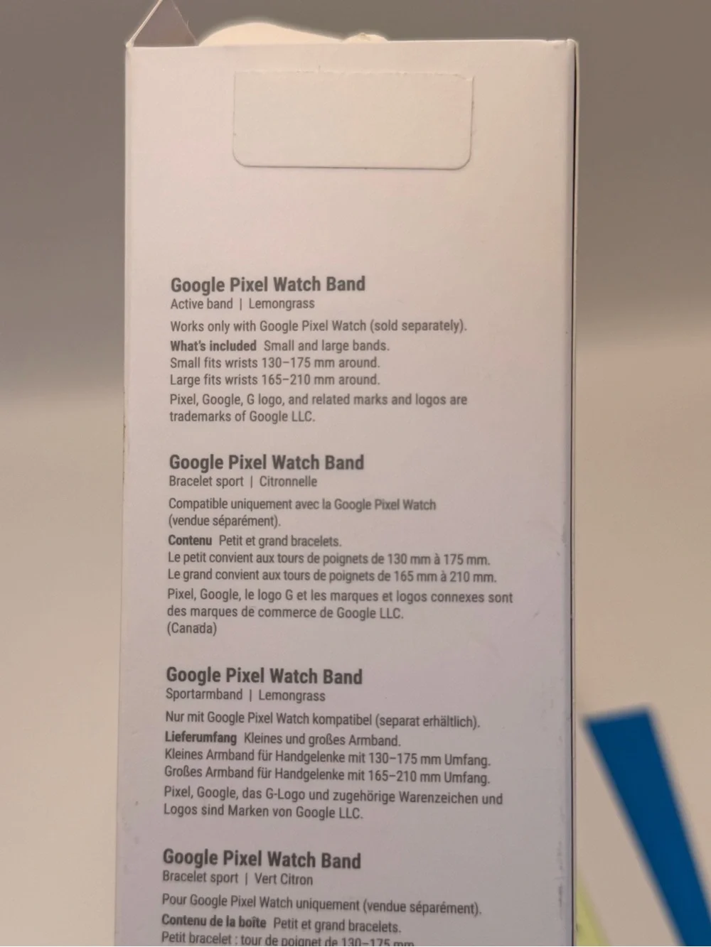Google Active Pixel Watch OEM Band - Lemongrass, Large &‎ Small Size